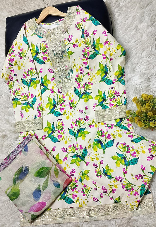 3 PIECE - EMBROIDERED KHADDAR SUIT
