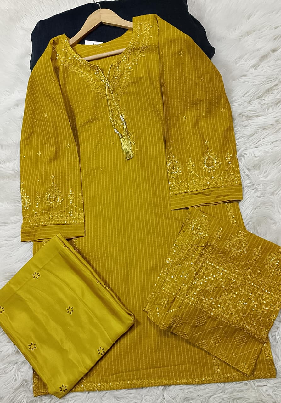 3 PIECE - EMBROIDERED KHADDAR SUIT