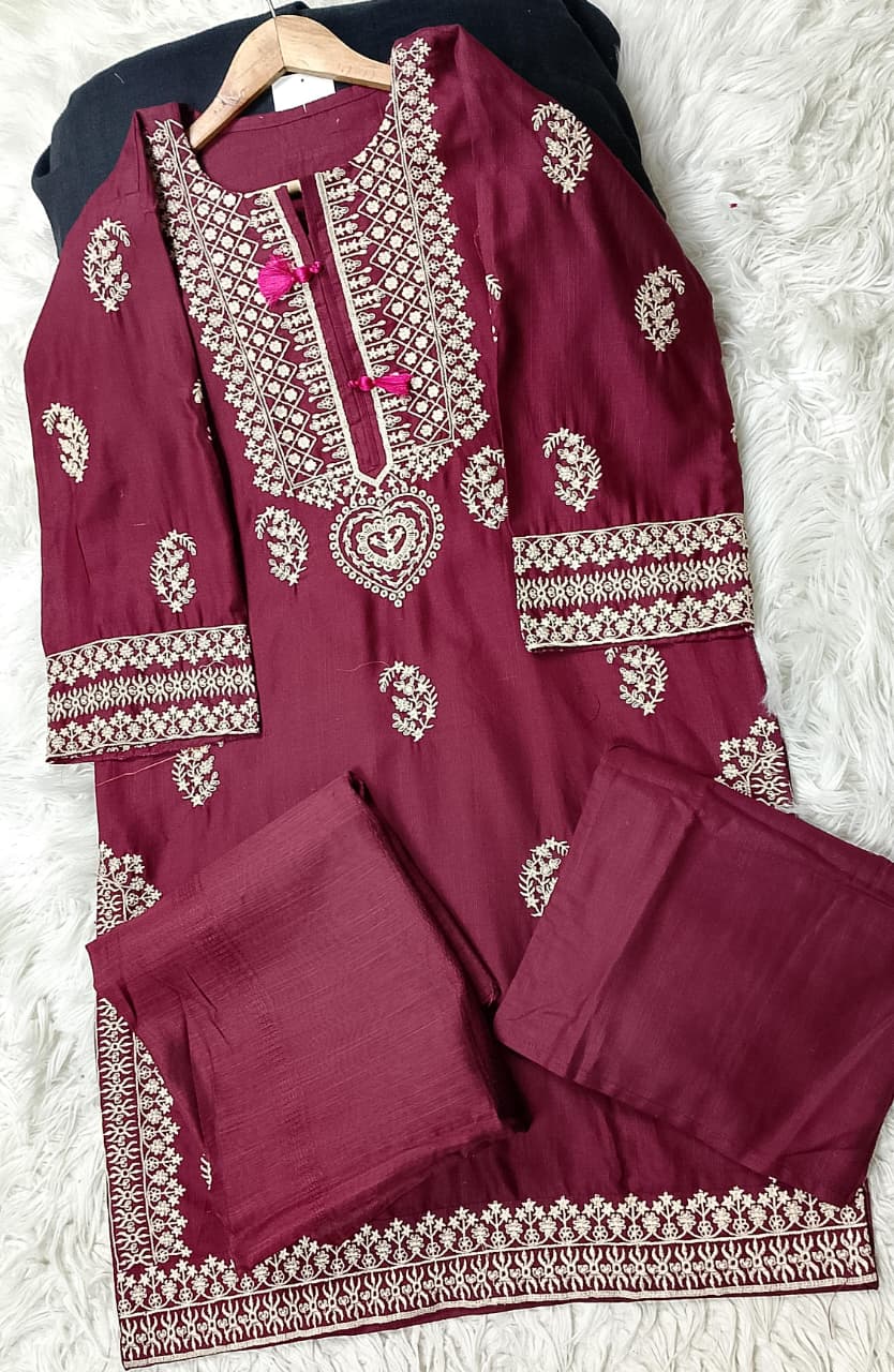 3 PIECE - EMBROIDERED KHADDAR SUIT