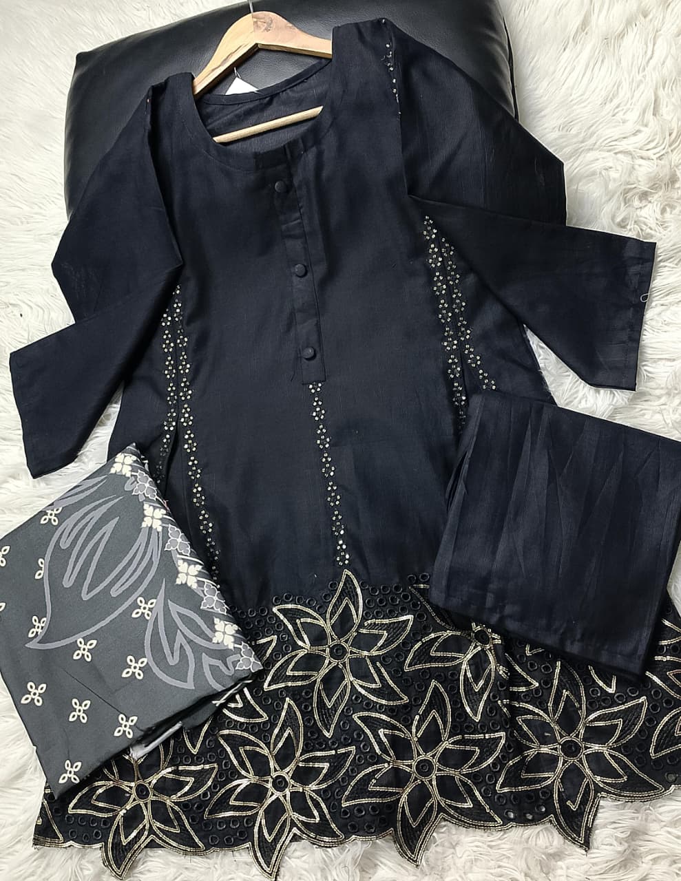 3 PIECE - EMBROIDERED KHADDAR SUIT