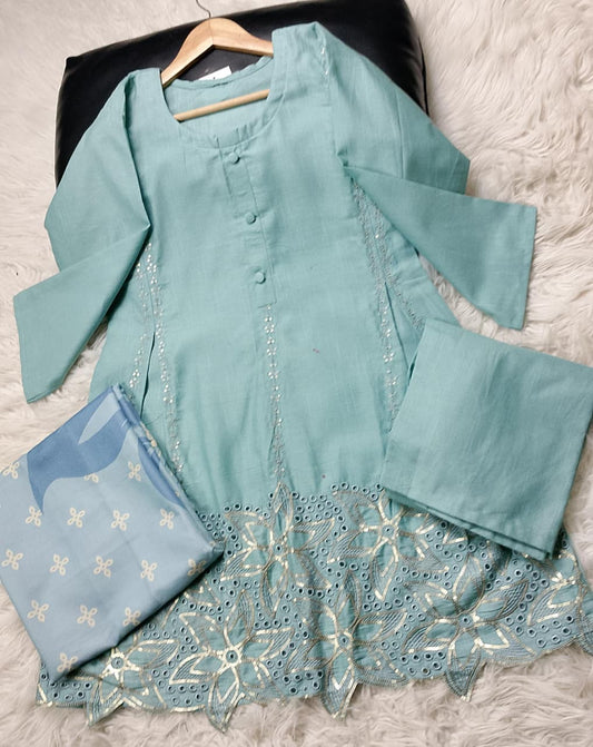 3 PIECE - EMBROIDERED KHADDAR SUIT