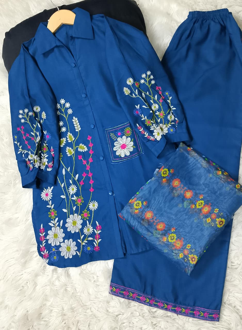 3 PIECE - EMBROIDERED KHADDAR SUIT