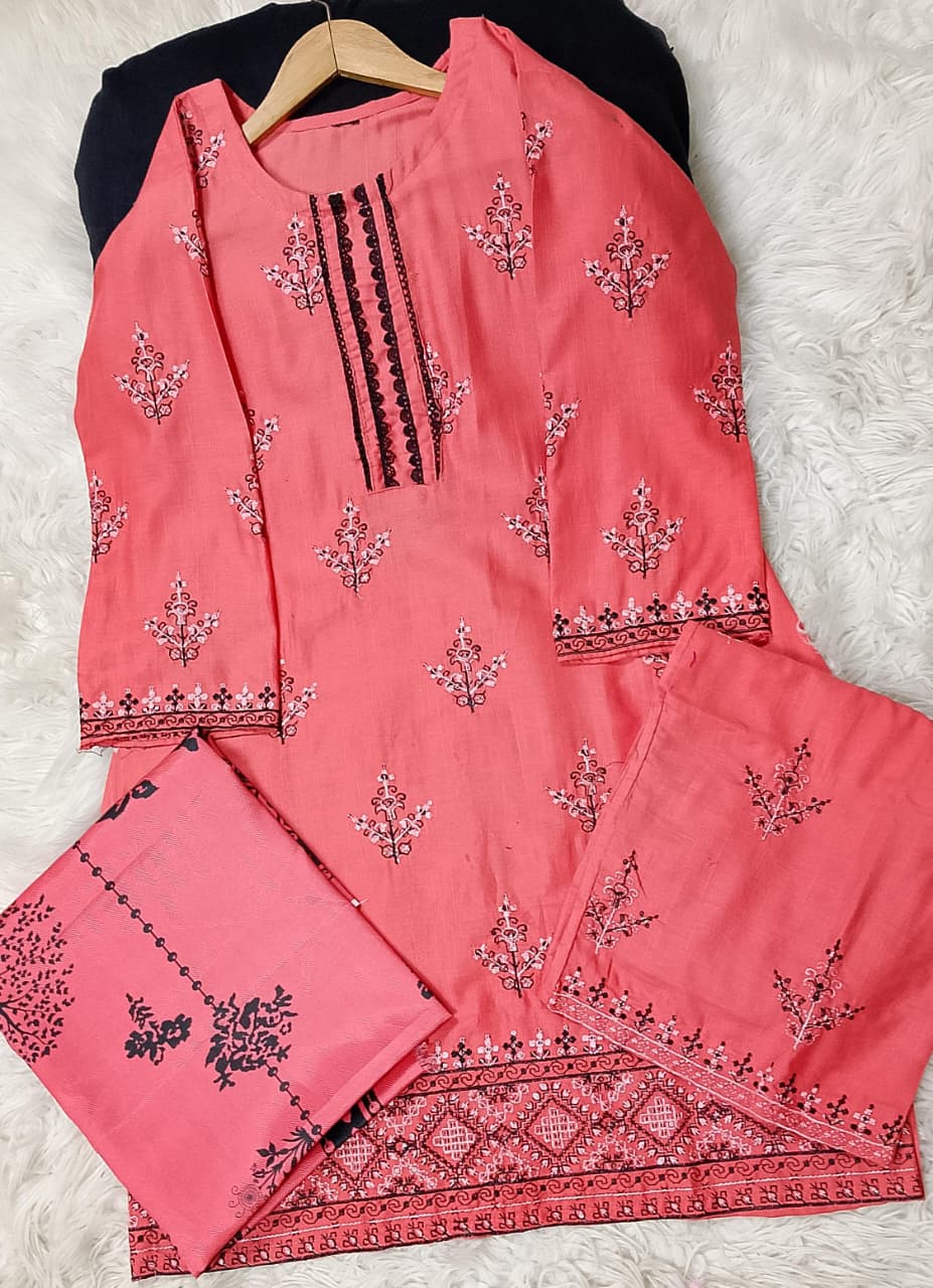 3 PIECE - EMBROIDERED KHADDAR SUIT