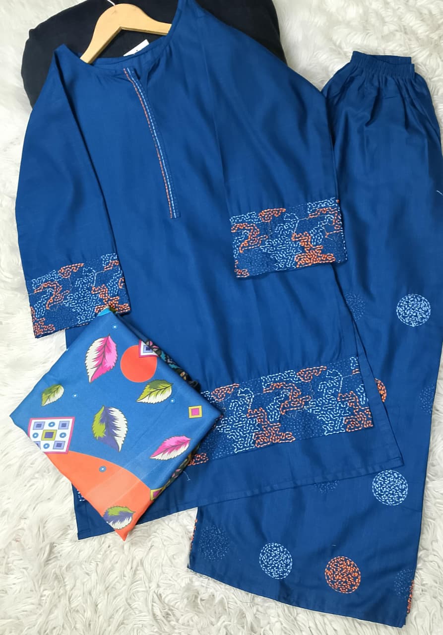 3 PIECE - EMBROIDERED KHADDAR SUIT