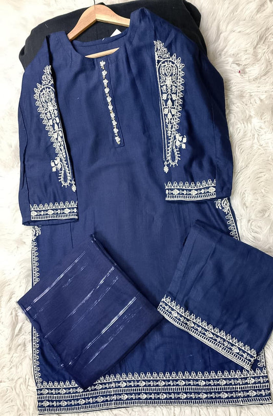 3 PIECE - EMBROIDERED KHADDAR SUIT