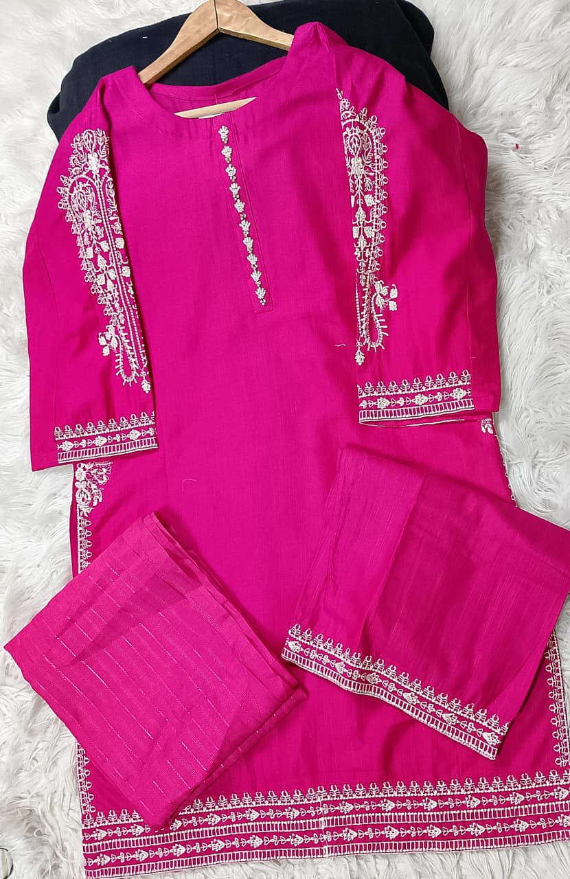 3 PIECE - EMBROIDERED KHADDAR SUIT