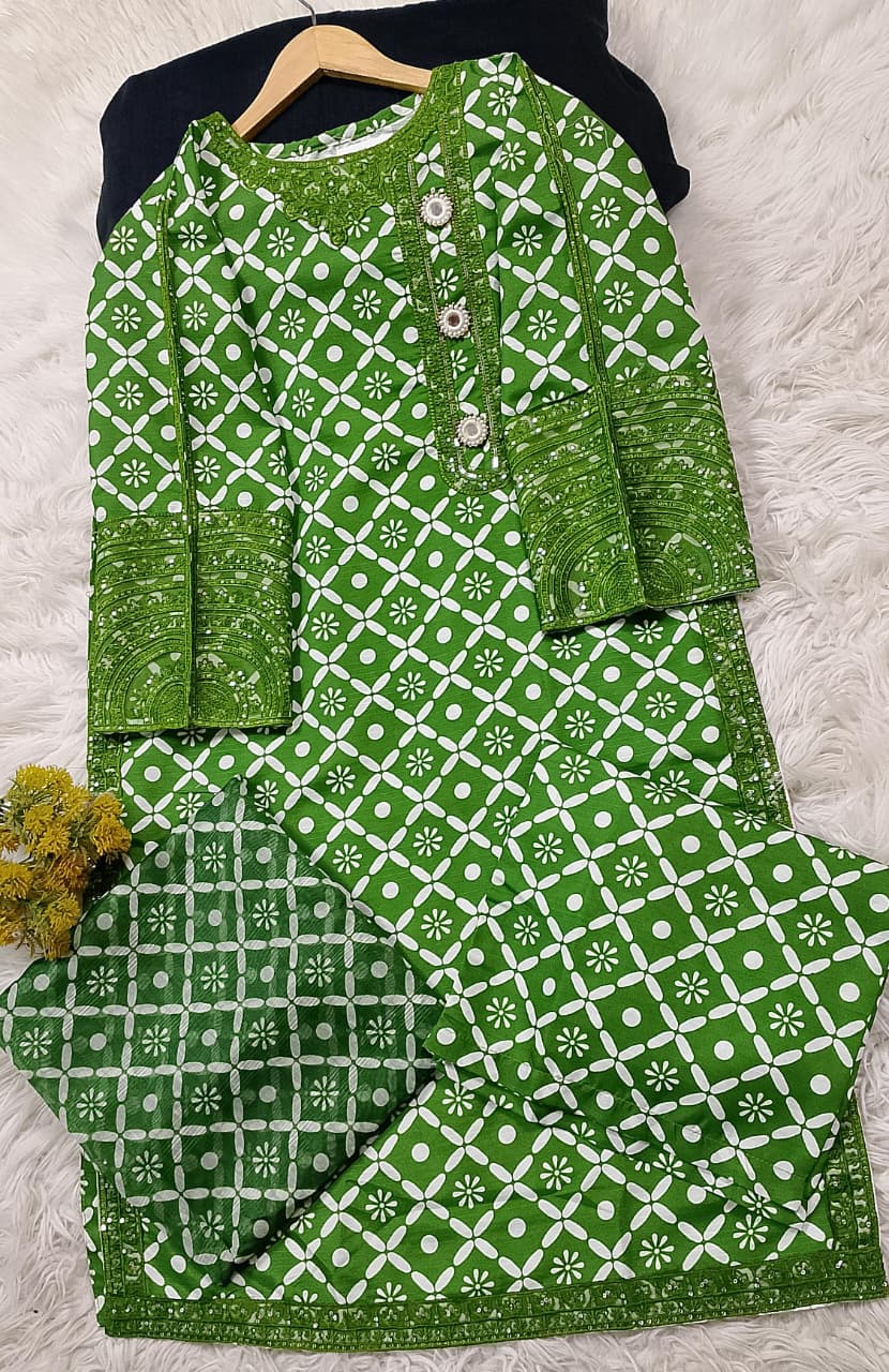 3 PIECE - EMBROIDERED VISCOSE SUIT