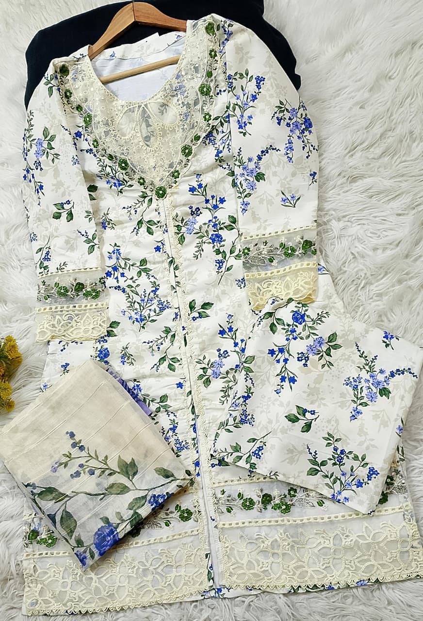 3 PIECE - EMBROIDERED VISCOSE SUIT