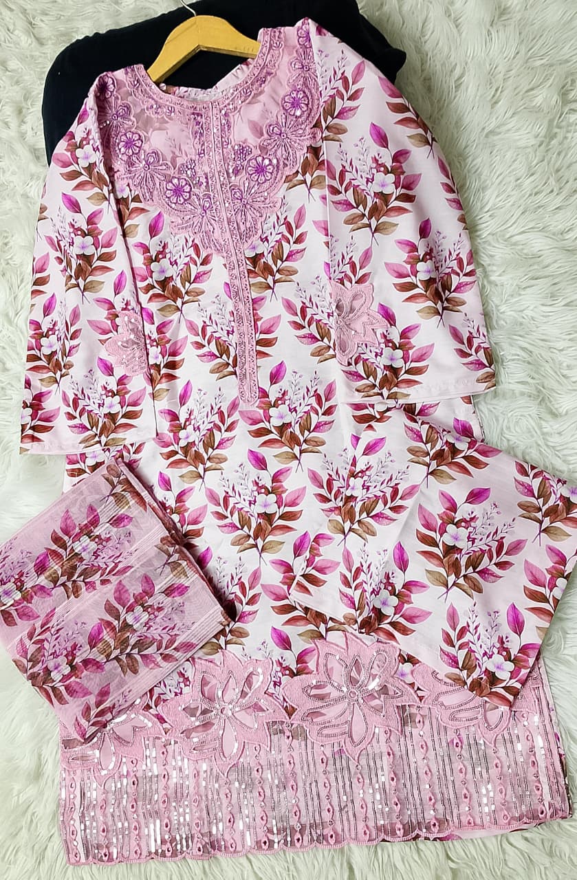 3 PIECE - EMBROIDERED VISCOSE SUIT