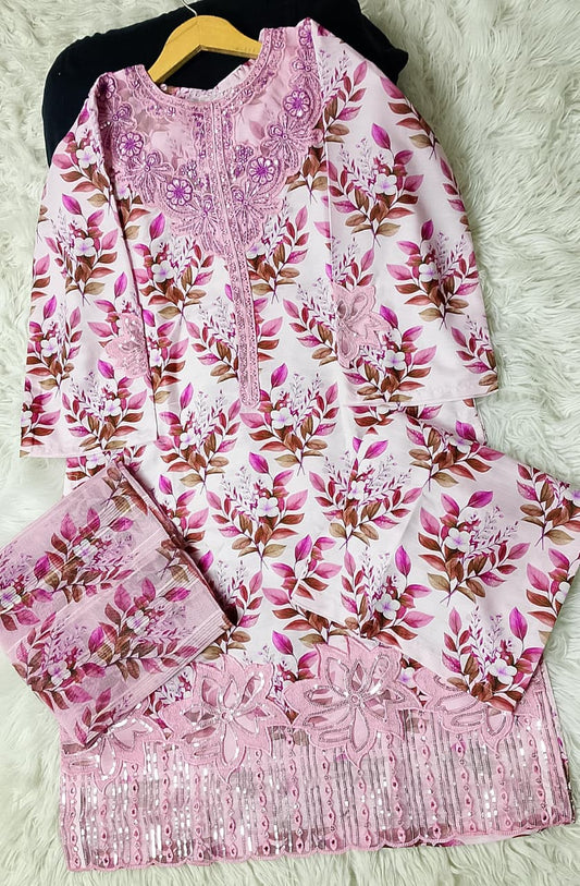 3 PIECE - EMBROIDERED VISCOSE SUIT