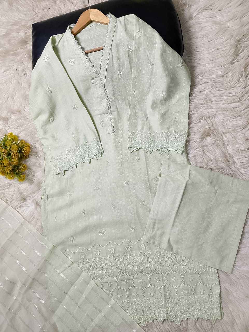 3 PIECE - EMBROIDERED KHADDAR SUIT