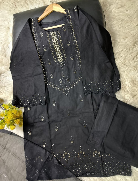3 PIECE - EMBROIDERED KHADDAR SUIT