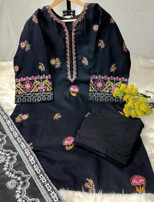 3 PIECE - EMBROIDERED KHADDAR SUIT
