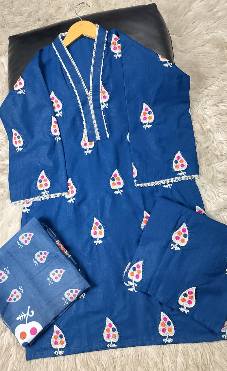 3 PIECE - EMBROIDERED KHADDAR SUIT