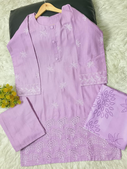 3 PIECE - EMBROIDERED KHADDAR SUIT