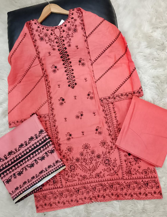 3 PIECE - EMBROIDERED KHADDAR SUIT