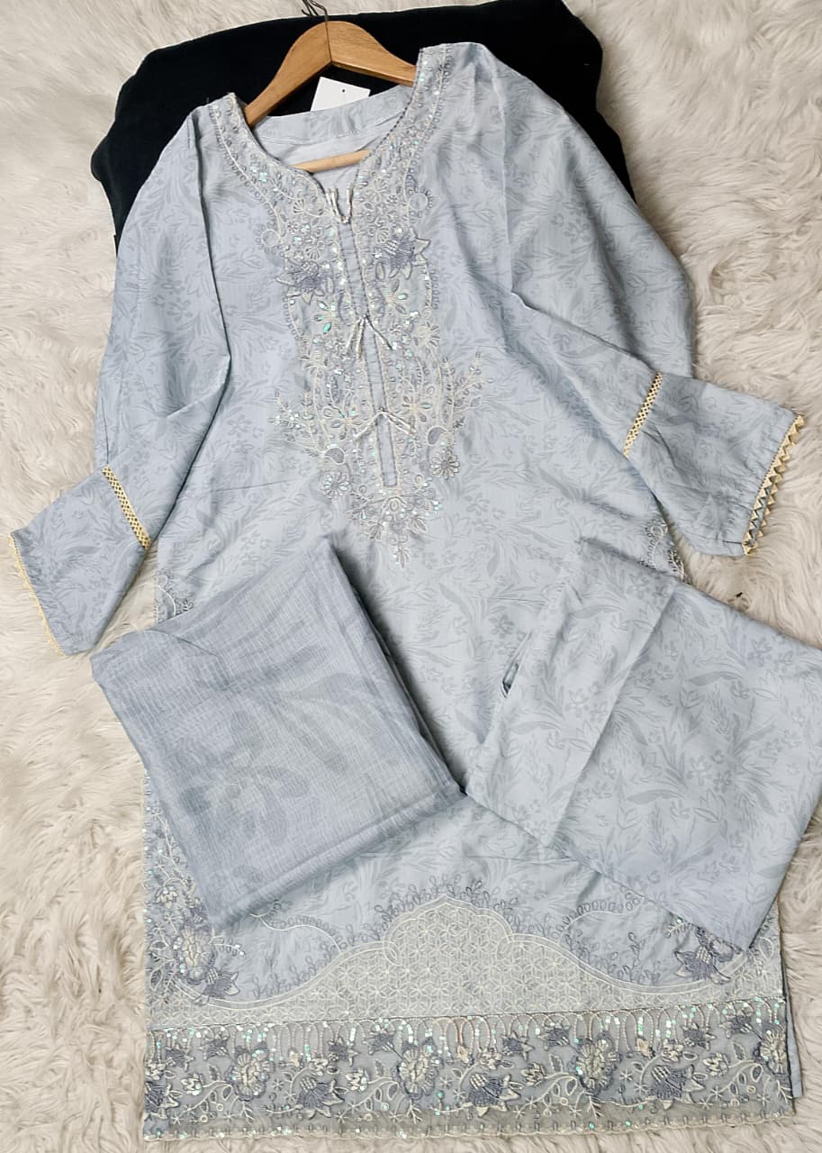 3 PIECE - EMBROIDERED VISCOSE SUIT