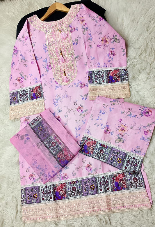 3 PIECE - EMBROIDERED VISCOSE SUIT