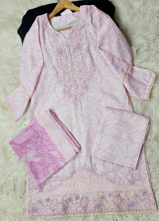 3 PIECE - EMBROIDERED VISCOSE SUIT