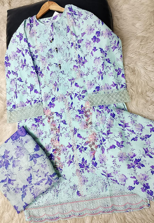 3 PIECE - EMBROIDERED VISCOSE SUIT
