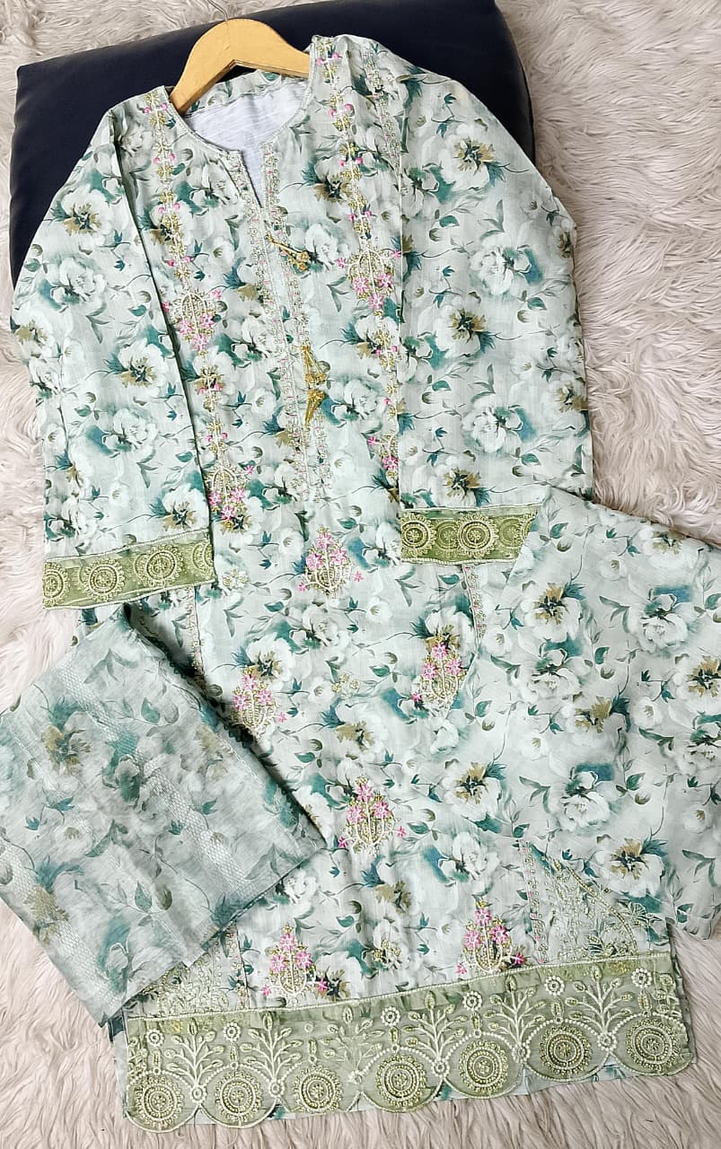 3 PIECE - EMBROIDERED VISCOSE SUIT