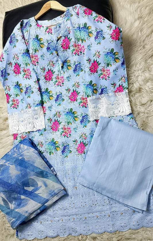 3 PIECE - EMBROIDERED VISCOSE SUIT