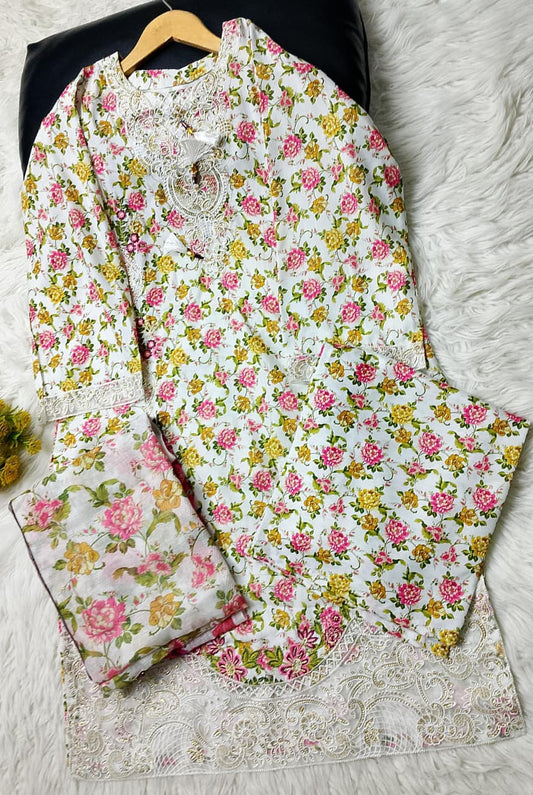 3 PIECE - EMBROIDERED VISCOSE SUIT