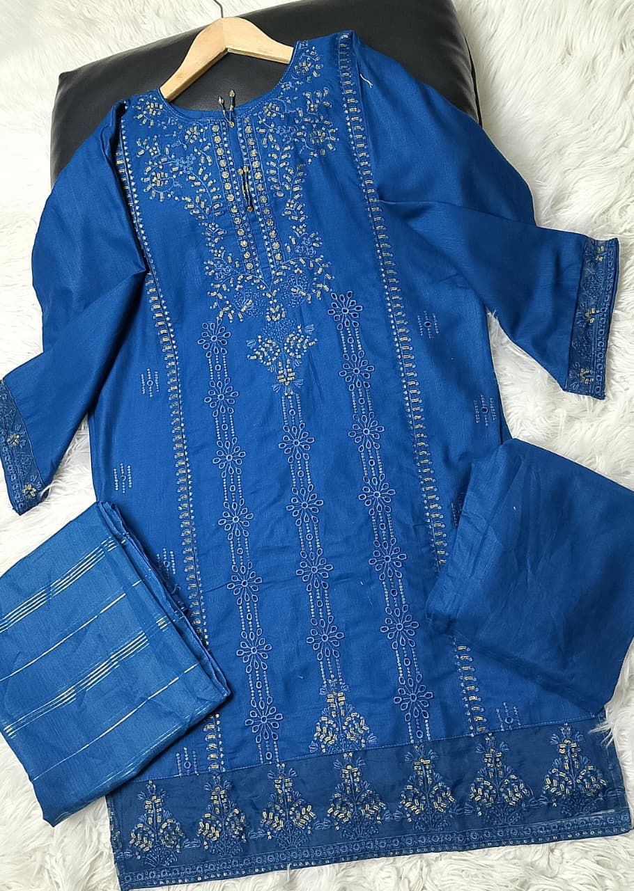 3 PIECE - EMBROIDERED KHADDAR SUIT