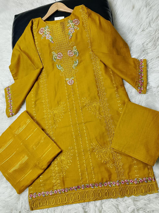 3 PIECE - EMBROIDERED KHADDAR SUIT