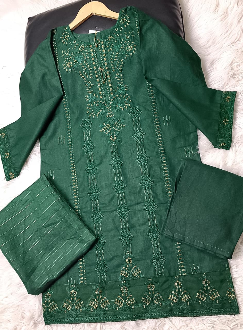 3 PIECE - EMBROIDERED KHADDAR SUIT