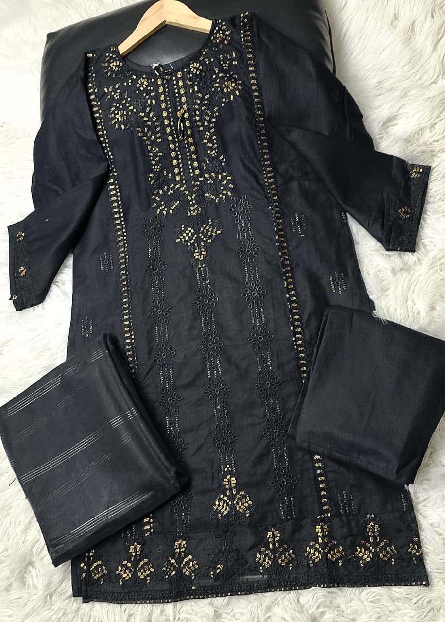 3 PIECE - EMBROIDERED KHADDAR SUIT