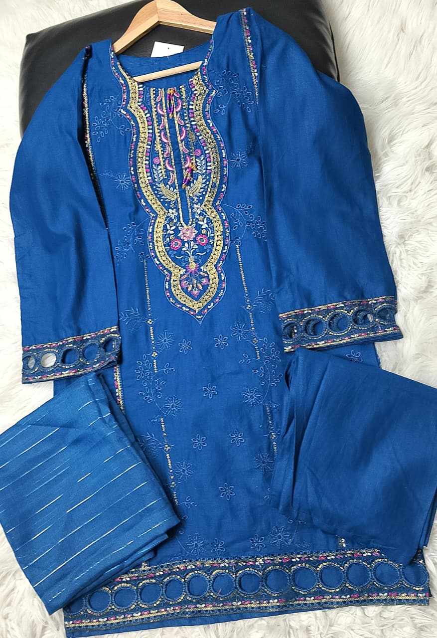 3 PIECE - EMBROIDERED KHADDAR SUIT