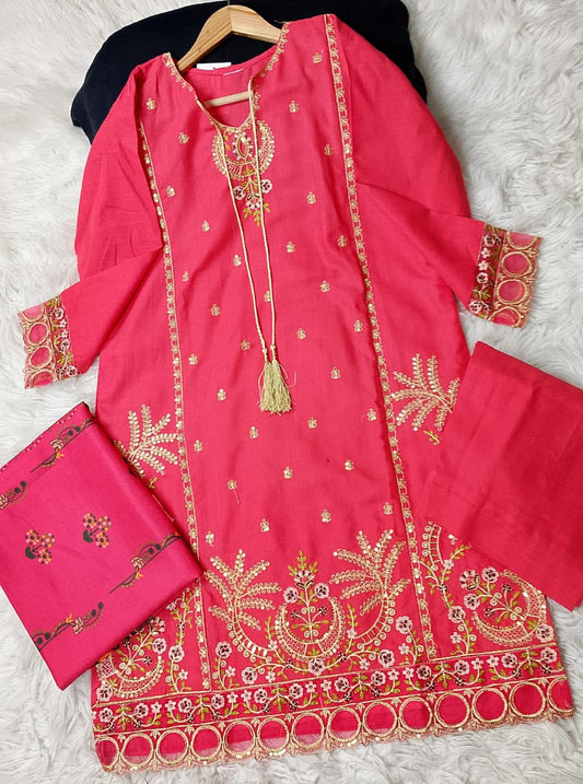 3 PIECE - EMBROIDERED KHADDAR SUIT
