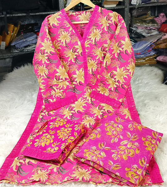 3 PIECE - EMBROIDERED / PRINTED LAWN SUIT