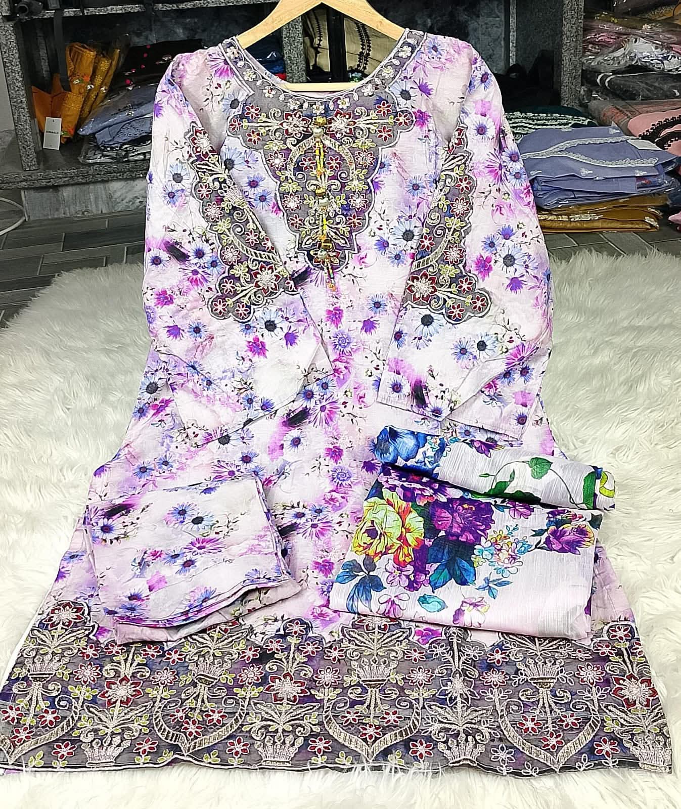 3 PIECE - EMBROIDERED / PRINTED LAWN SUIT