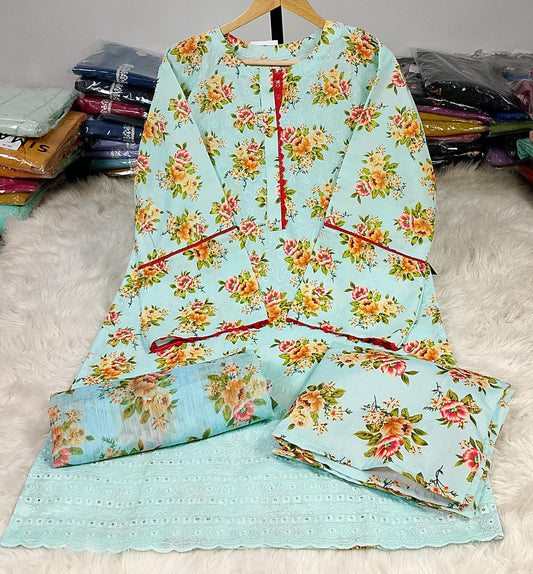 3 PIECE - EMBROIDERED / PRINTED LAWN SUIT