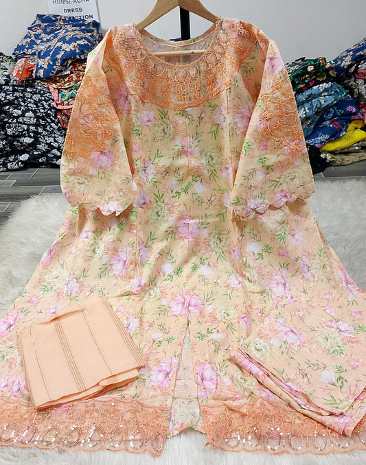 3 PIECE - EMBROIDERED / PRINTED LAWN SUIT