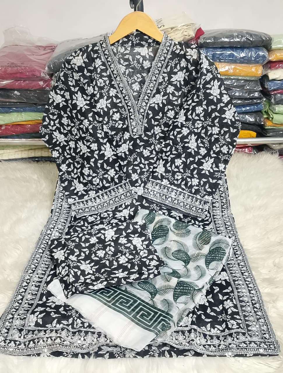 3 PIECE - EMBROIDERED KHADDAR SUIT