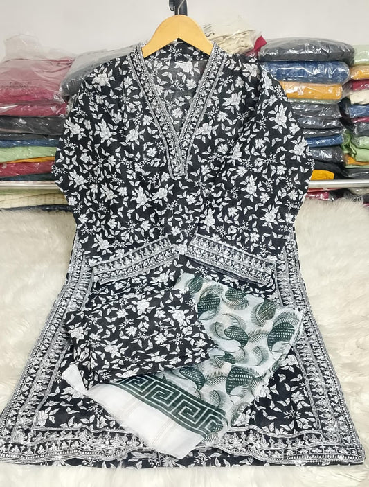 3 PIECE - EMBROIDERED KHADDAR SUIT