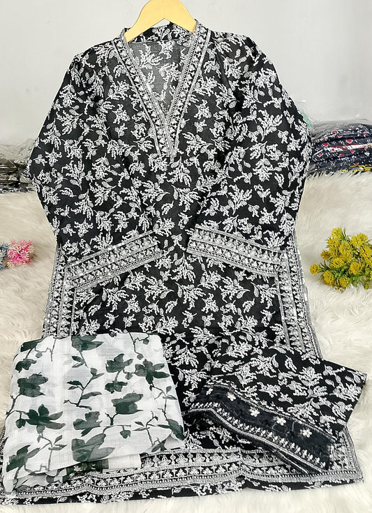 3 PIECE - EMBROIDERED KHADDAR SUIT