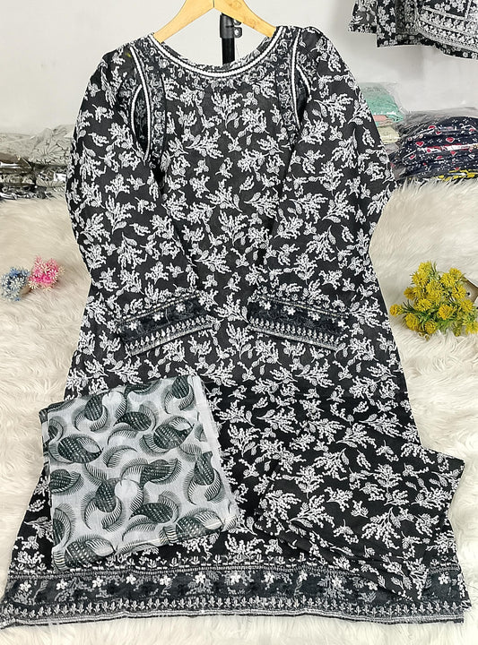 3 PIECE - EMBROIDERED KHADDAR SUIT