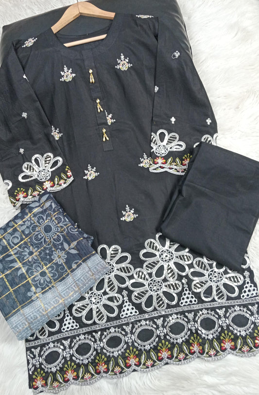 3 PIECE - EMBROIDERED LAWN SUIT