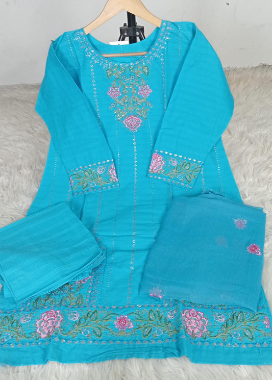 3 PIECE - EMBROIDERED LAWN SUIT
