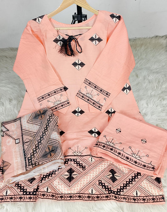 3 PIECE - EMBROIDERED LAWN SUIT