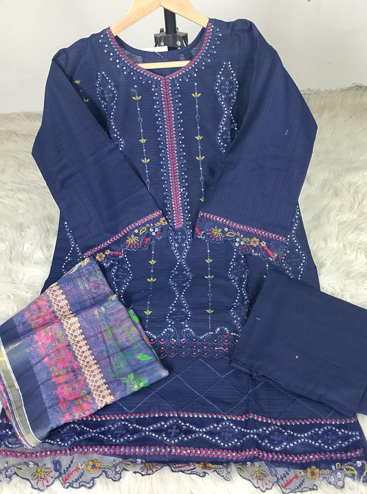 3 PIECE - EMBROIDERED LAWN SUIT