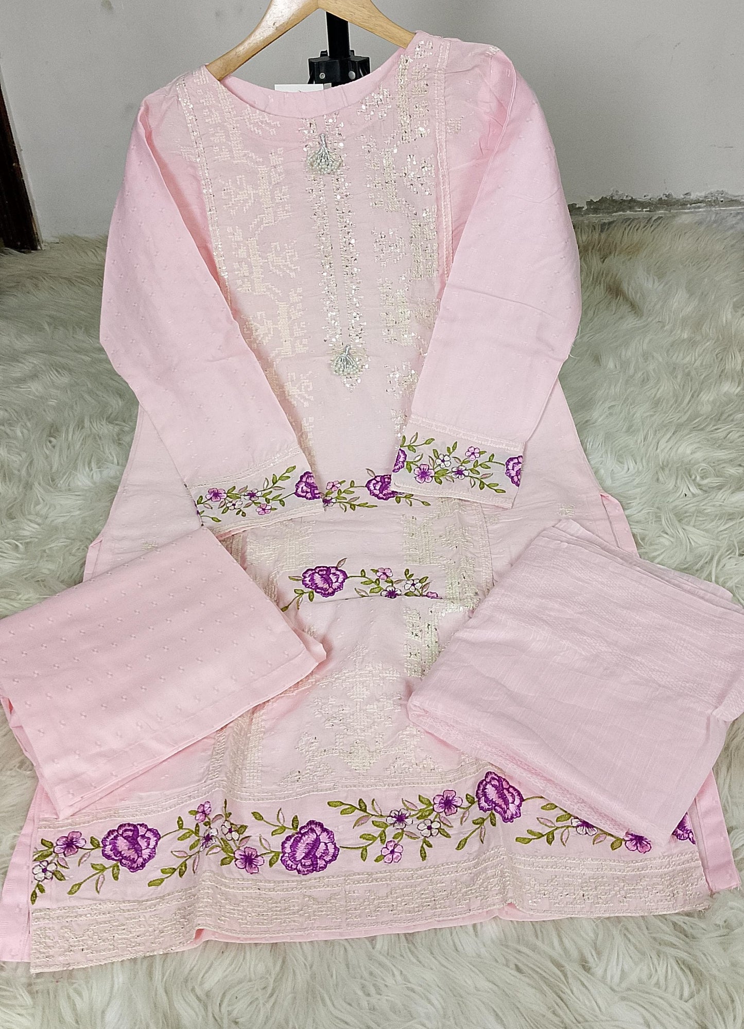 3 PIECE - EMBROIDERED LAWN SUIT