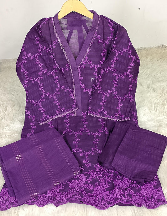 3 PIECE - EMBROIDERED LAWN SUIT