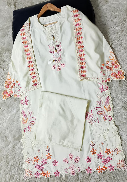2 PIECE - EMBROIDERED VISCOSE SUIT