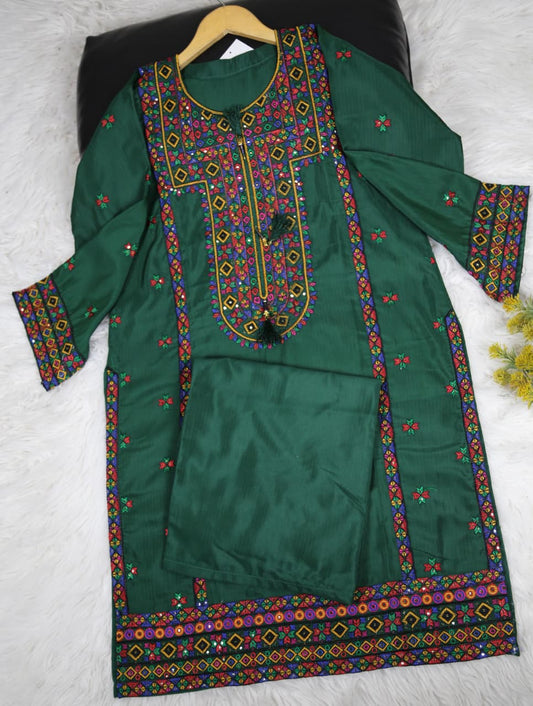 2 PIECE - EMBROIDERED VISCOSE SUIT