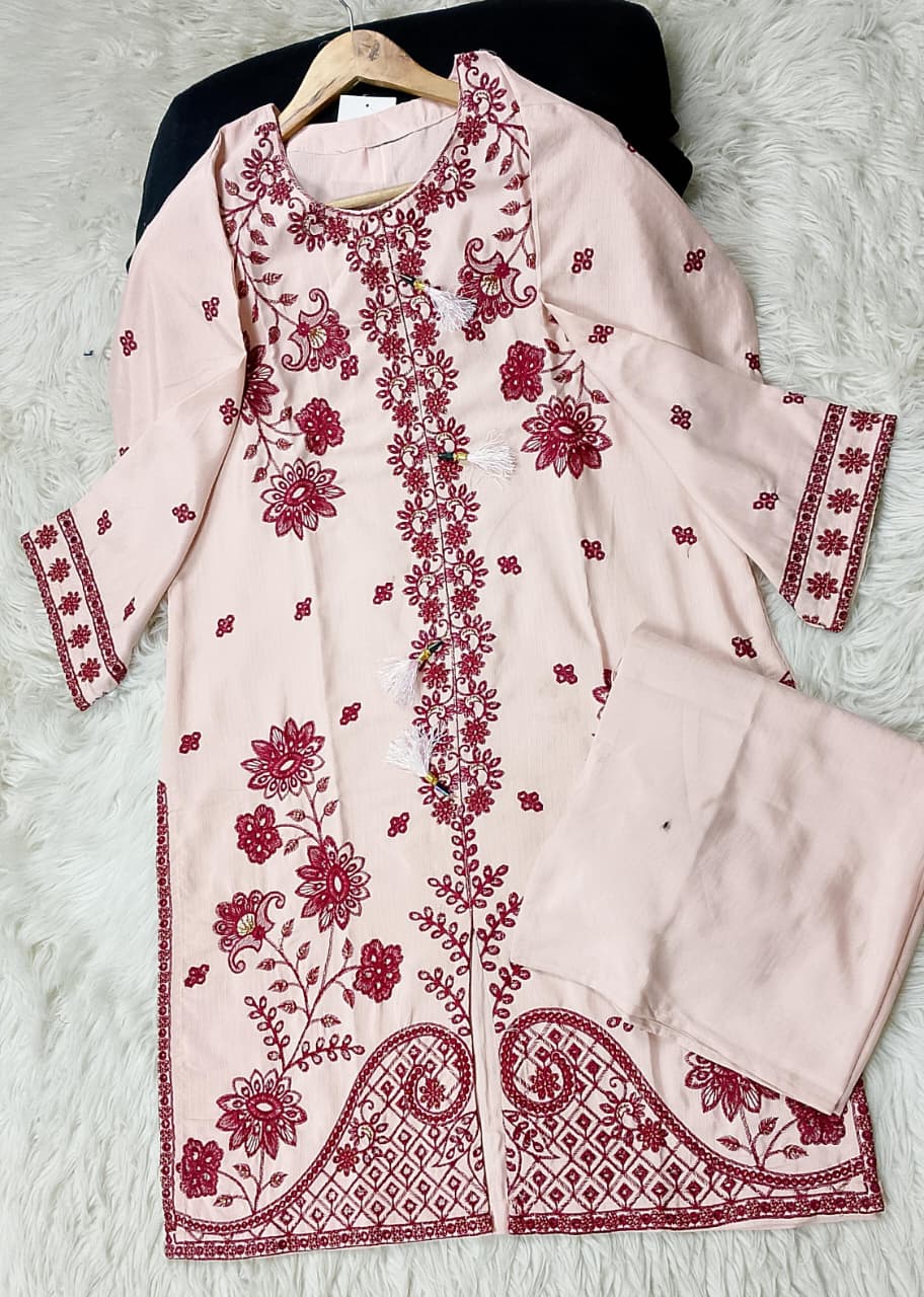 2 PIECE - EMBROIDERED VISCOSE SUIT